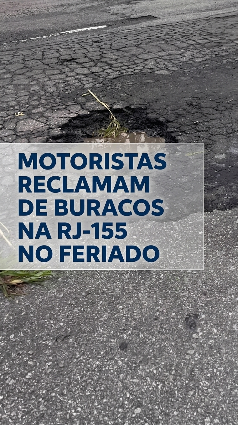 Motoristas reclamam da quantidade de buracos na RJ-155 durante o feriado de 7 de setembro