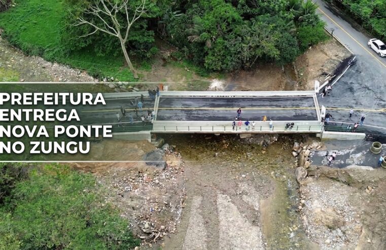 Prefeitura entrega nova ponte no Recanto das Pedras, no Zungu